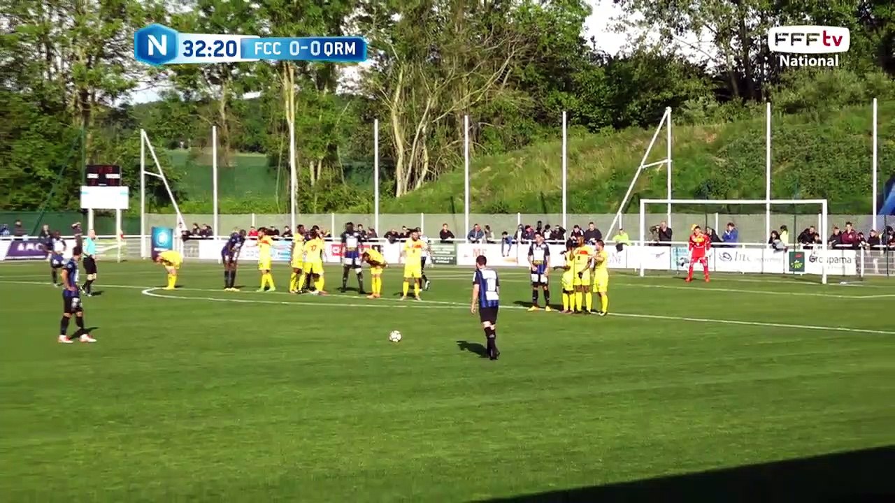 Coup franc frappé par Soubervie, mais la frappe n'inquiète pas le portier de QRM