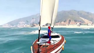Spiderman vuelo en un helicóptero y vuela en un barco + Finger canciones familiares Nursery Rhymes