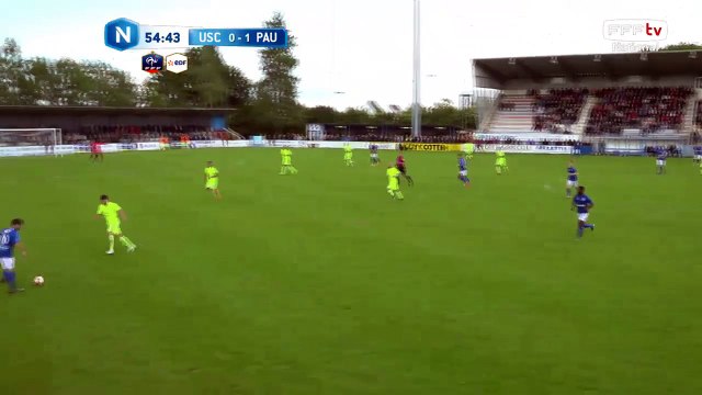 Belle frappe cadrée mais captée par le gardien Palois.