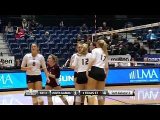 2015 Sun Belt Volleyball Championship: Texas State vs South Alabama Quarterfinal Highlights