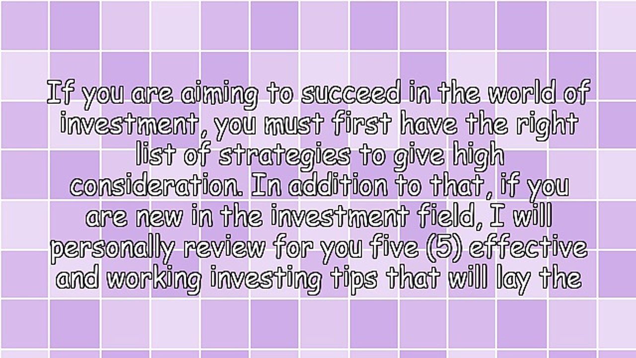 5 Effective Investment Tips That Work