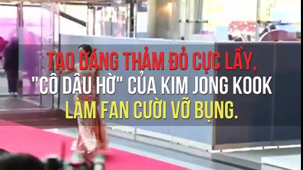 Tạo dáng thảm đỏ cực lầy, "cô dâu hờ" của Kim Jong Kook làm fan cười vỡ bụng.