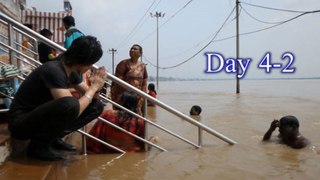 India travel,d4-2,Overseas trip of Japan host.Haridwar,Rishukeshu,Night.Ganga bathing,インド旅行