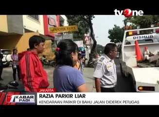 下载视频: Razia Parkir Liar, Sejumlah Kendaraan Diderek Petugas