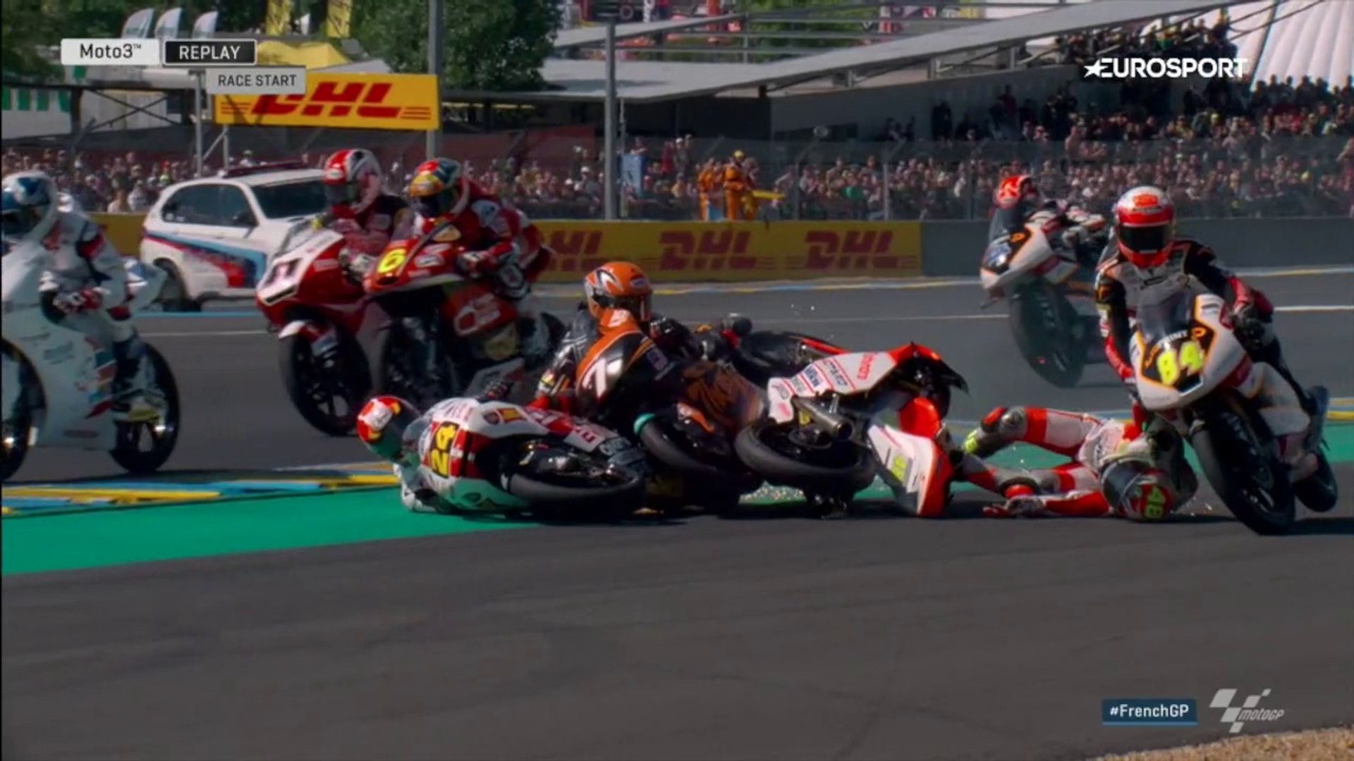 Une chute collective en Moto3 au Grand Prix de France (Le Mans) - Vidéo  Dailymotion