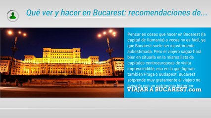 Visitar Bucarest la capital de Rumania