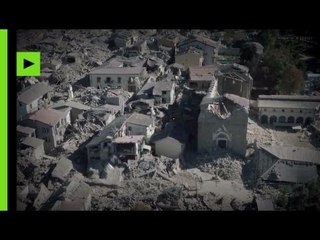 'I saw hell': 6.6 earthquake devastates historic churches & buildings in Italy (drone footage)