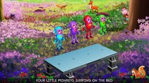 fIVE lITTLE mONKEYS jUMPING oN THE bED KIDS cOUNTING rHYMES