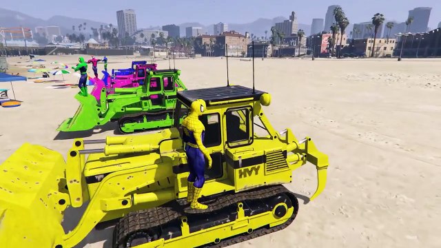 LEARN COLORS for Kids with Spiderman & Color Tractors - Colours for Children to Learn