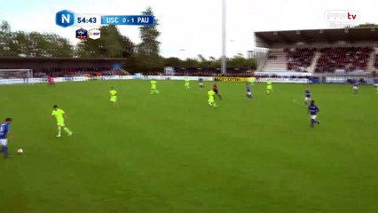 Belle frappe cadrée mais captée par le gardien Palois.