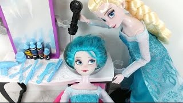 Elsa bebek Saç Rengi Değişimi Saç boyası Barbie Güzellik Salonu