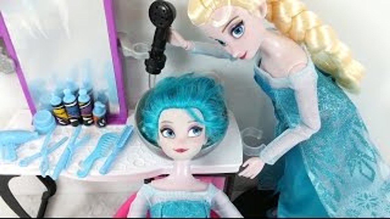 Elsa bebek Saç Rengi Değişimi Saç boyası Barbie Güzellik Salonu