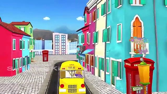 Wheel On The Bus Go Nursery Poem For Kids 3D Animated Rhymes Children Songs -
