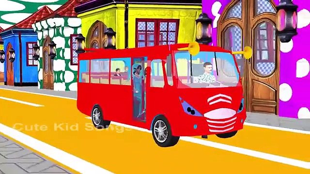 Wheel On The Bus Go Round And Round - Kids Poem Nursery Poem