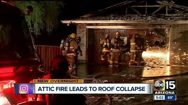 Family displaced after fire guts home, collapses roof