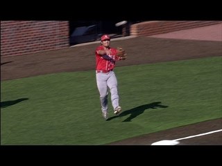 UL Lafayette 3B Brenn Conrad Throws from Foul Territory for the Out
