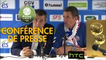 Conférence de presse RC Strasbourg Alsace - FBBP 01 (2-1) : Thierry LAUREY (RC Strasbourg Alsace) - Hervé DELLA MAGGIORE (FBBP 01) - 2016/2017