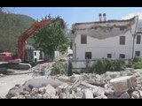 San Pellegrino di Norcia (PG) - Terremoto, demolita abitazione (20.05.17)