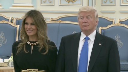 Trump and first lady view art exhibit before bilateral meeting in Saudi Arabia