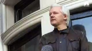 Julian Assange Speaking From Balcony Of Ecuadorian Embassy In Regards To Sweden Dropping Charges
