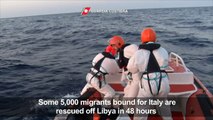 5,000 migrants rescued in 48 hours off Libya