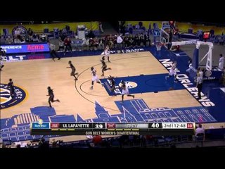 2015 Sun Belt Women's Basketball Champ: Quarterfinal Highlights (UL Lafayette vs Troy)