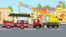 NEW Cartoons w Tow Truck & Police Car & Red Fire Truck  1 Hour Kids Video Emergency Cars & Trucks