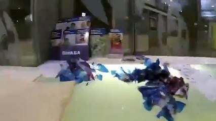 Guy pays his sixty dollar fine in 5c and 10c pieces