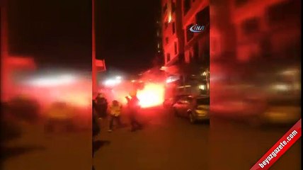Olimpiakos taraftarı ortalığı birbirine kattı