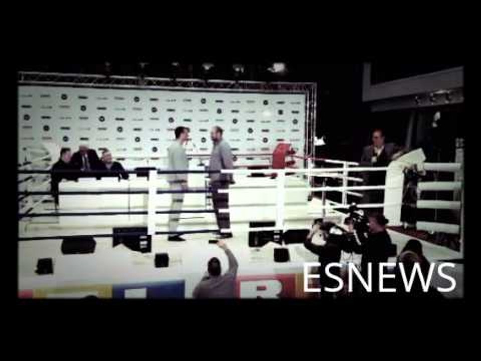 TYSON FURY ALMOST FALLS ON STAGE BEFORE FACEOFF WITH KLITSHCKO