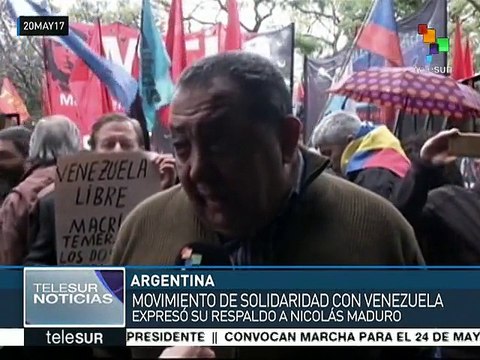 Argentinos se solidarizan con Venezuela ante la violencia derechista