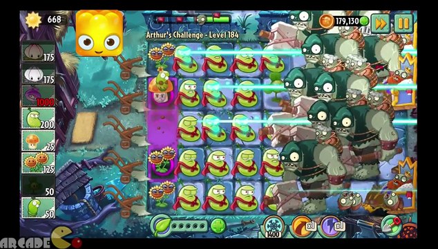 Plants Vs Zombies 2 Dark Ages Gargantuar's Here Arthur's Challenge Level 187 Nailed It