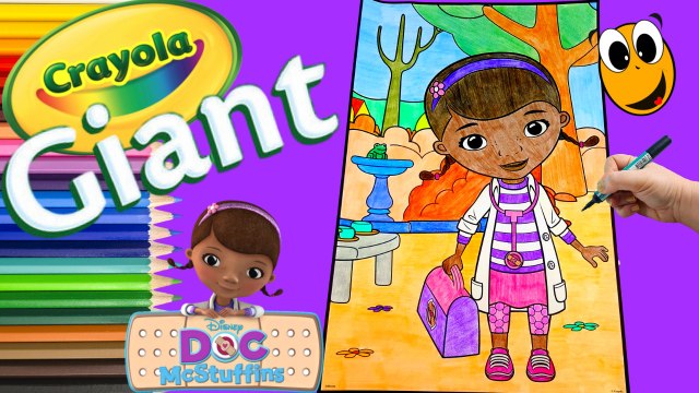 Coloring Doc McStuffins Crayola GIANT Coloring Book colored pencils ❤ COLORING WITH KOKI DISNEY TOYS