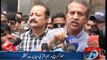 Mayor Karachi talks to media over Karachi fire