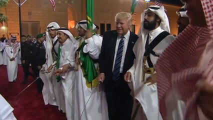 Watch Donald Trump participate in traditional Saudi sword dance