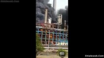 IMPRESIONANTE INCENDIO EN UNA REFINERIA DE COMBUSTIBLES GASES Y PRODUCTOS QUIMICOS