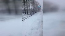 Van'da Kar Yağışı... Özalp İlçesi Beyaza Bürünürken, Güzeldere Geçidi'nde Araçlar Mahsur Kaldı