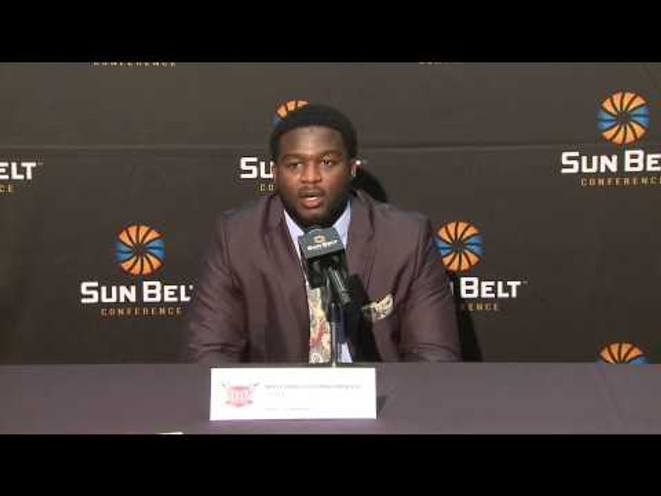 2014 Sun Belt Conference Media Day Troy LB Wayland Coleman Dancer