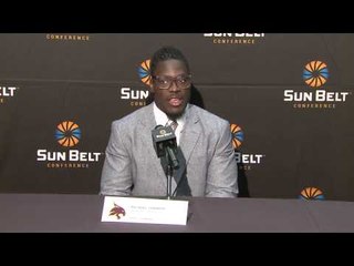 2014 Sun Belt Media Day - TXST LB Michael Orakpo