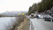 Atterrissage d'un hélicoptère sur la barrière d'autoroute en Norvège !