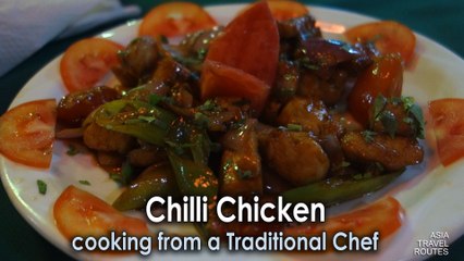 Chilli Chicken cooking from a Traditional Chef