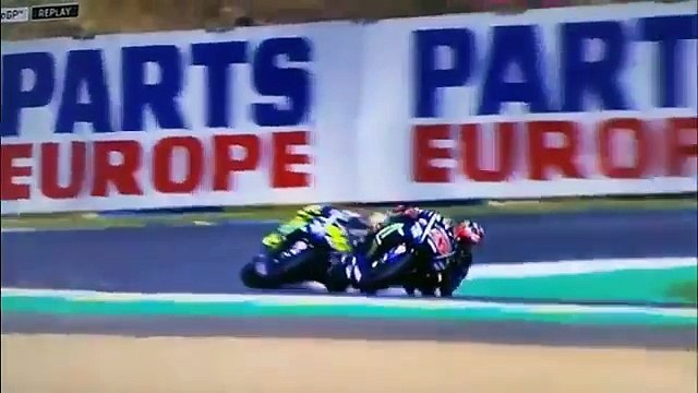 Detik - detik Valentino Rossi & Marquez Jatuh | sirkuit Le Mans Perancis 2017