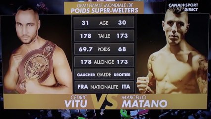 Cédric Vitu vs Marcello Matano, demi-finale mondiale IBF des super-welters, 18 mai 2017