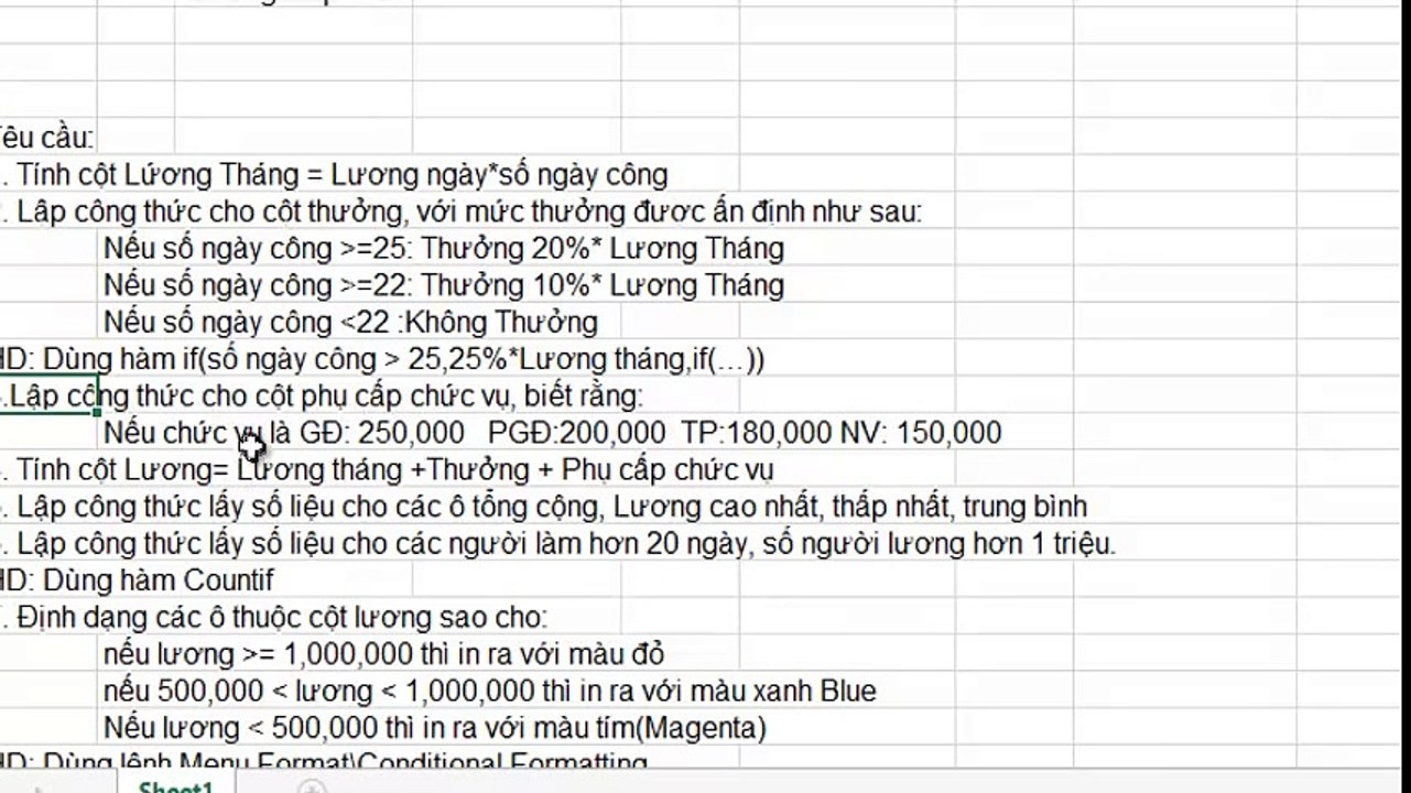 Study guide excel - Bài 2- Hướng dẫn tính toán bằng hàm ... if+sum+min+max+average - YouTube