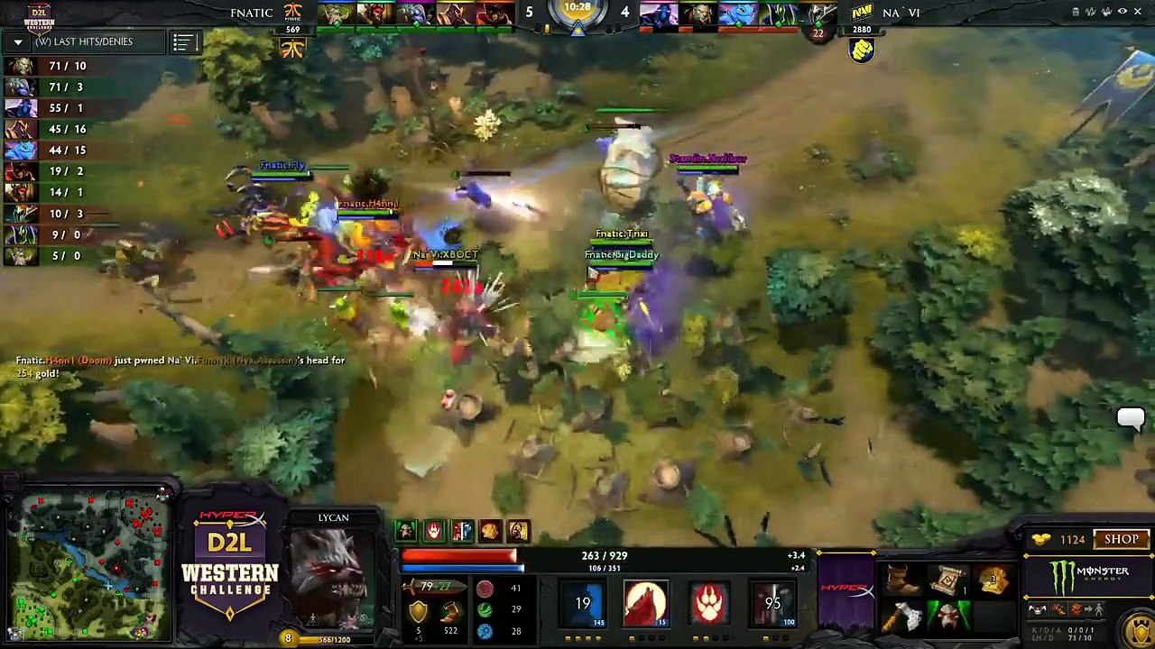 HyperX D2L Western Challenge Playoffs - Na'Vi vs Fnatic (Game 2) part 1/2