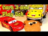 Pixar Cars 3 Lightning McQueen as Play Doh Chester Whipplefilter and Miss Fritter Surprise Ending