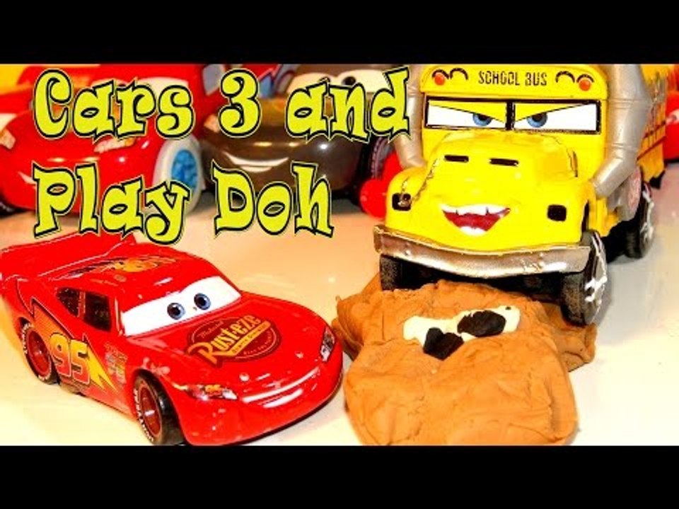 Pixar Cars 3 Lightning McQueen as Play Doh Chester Whipplefilter and Miss Fritter Surprise Ending