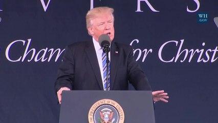 President Trump Tells Students 'Don't Ever Quit'