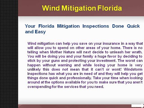 Wind Mitigation Florida