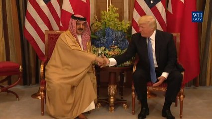 President Trump Greets King Hamad bin Isa Al Khalifa of Bahrain